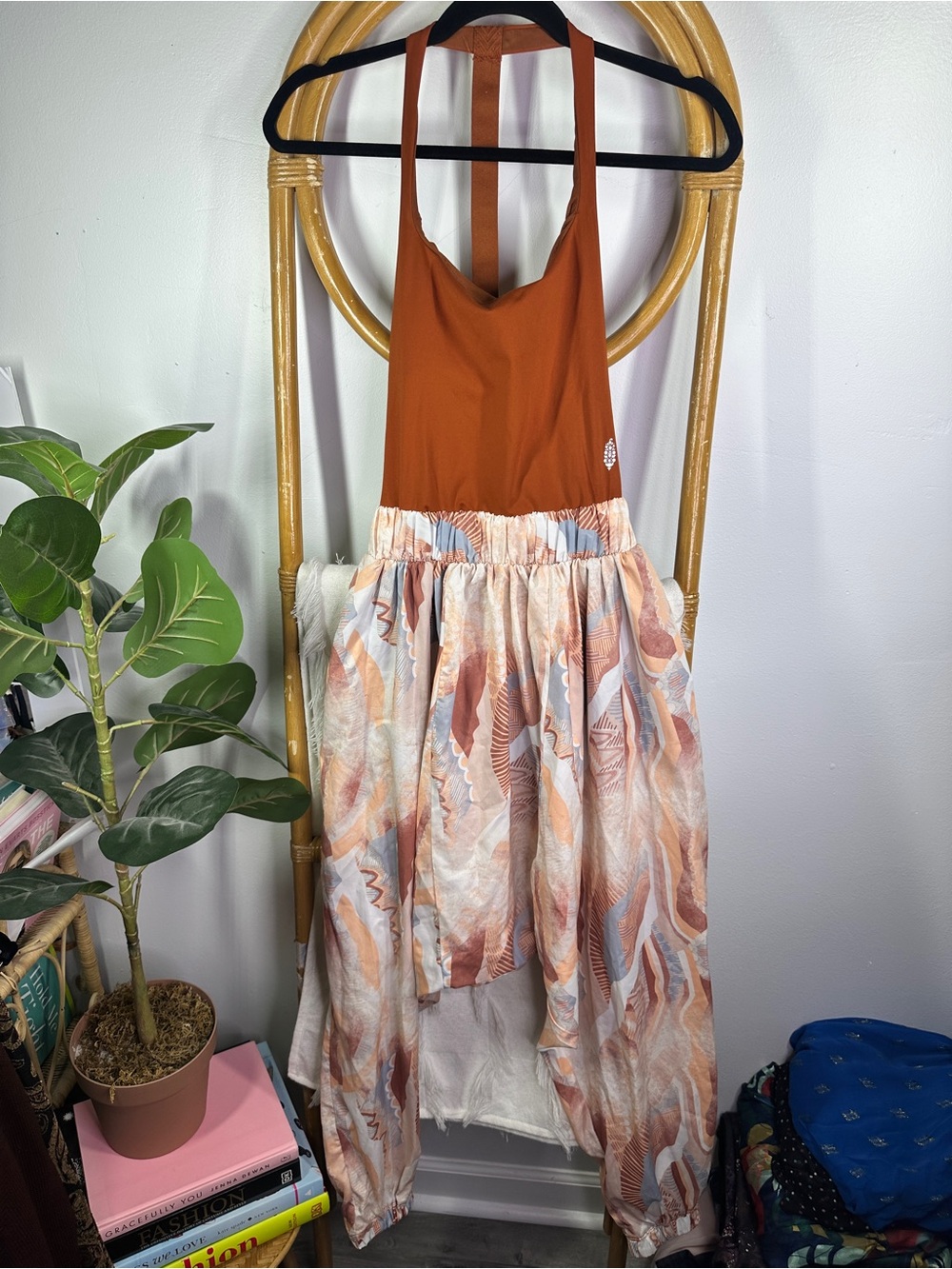 Free People Movement Harem Rust Jumpsuit One Piece Sz XS